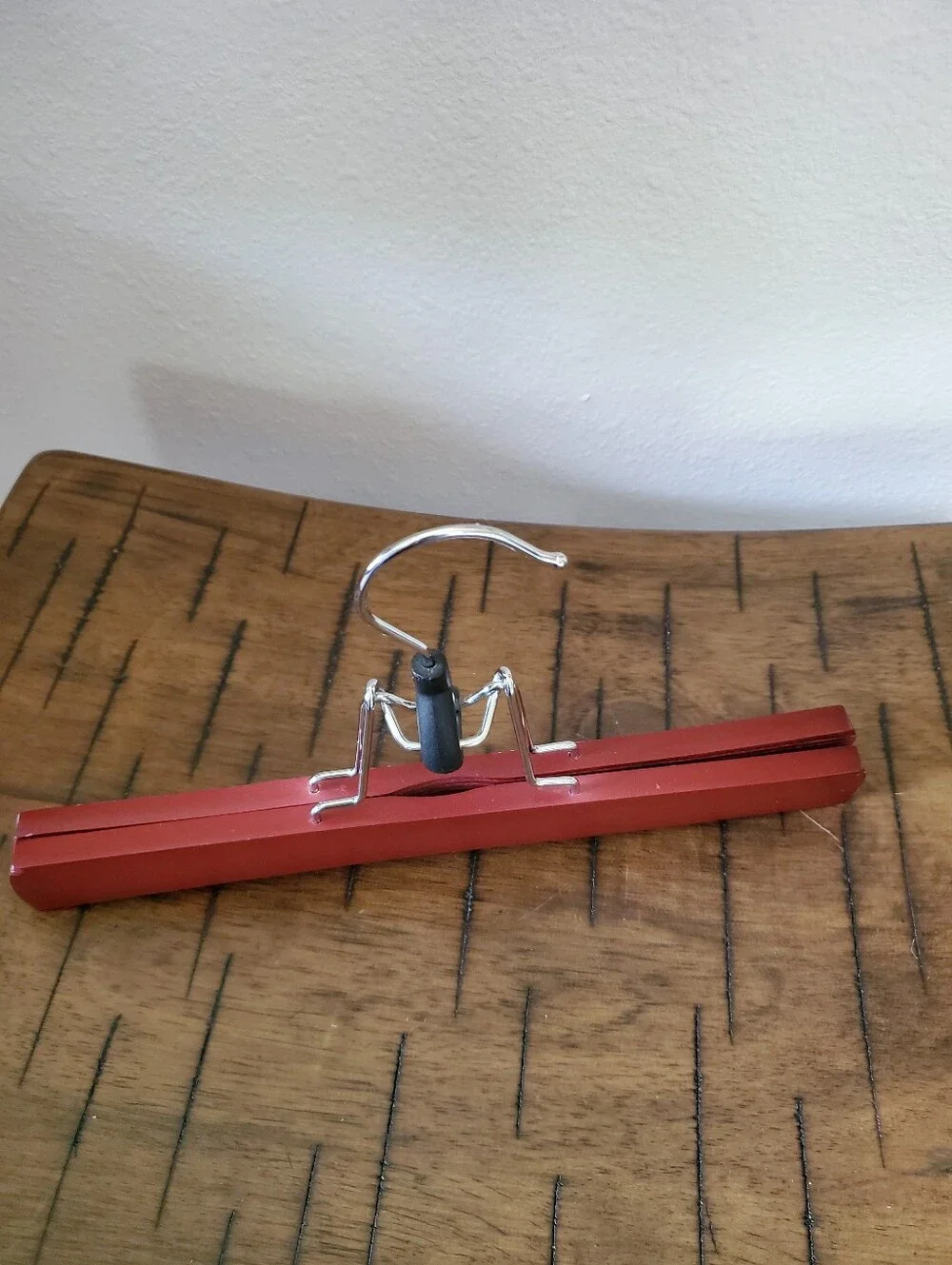 Wooden Pant Clamp Hangers  Natural Cherry Walnut Lot of 8